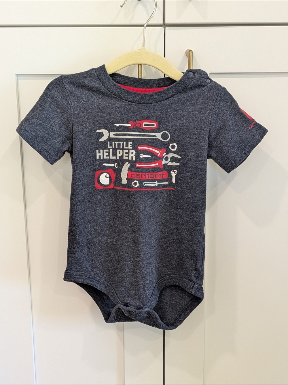 Carhartt 'Little Helper' Navy Baby Bodysuit